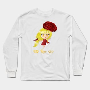 Rose Flower Girl Long Sleeve T-Shirt